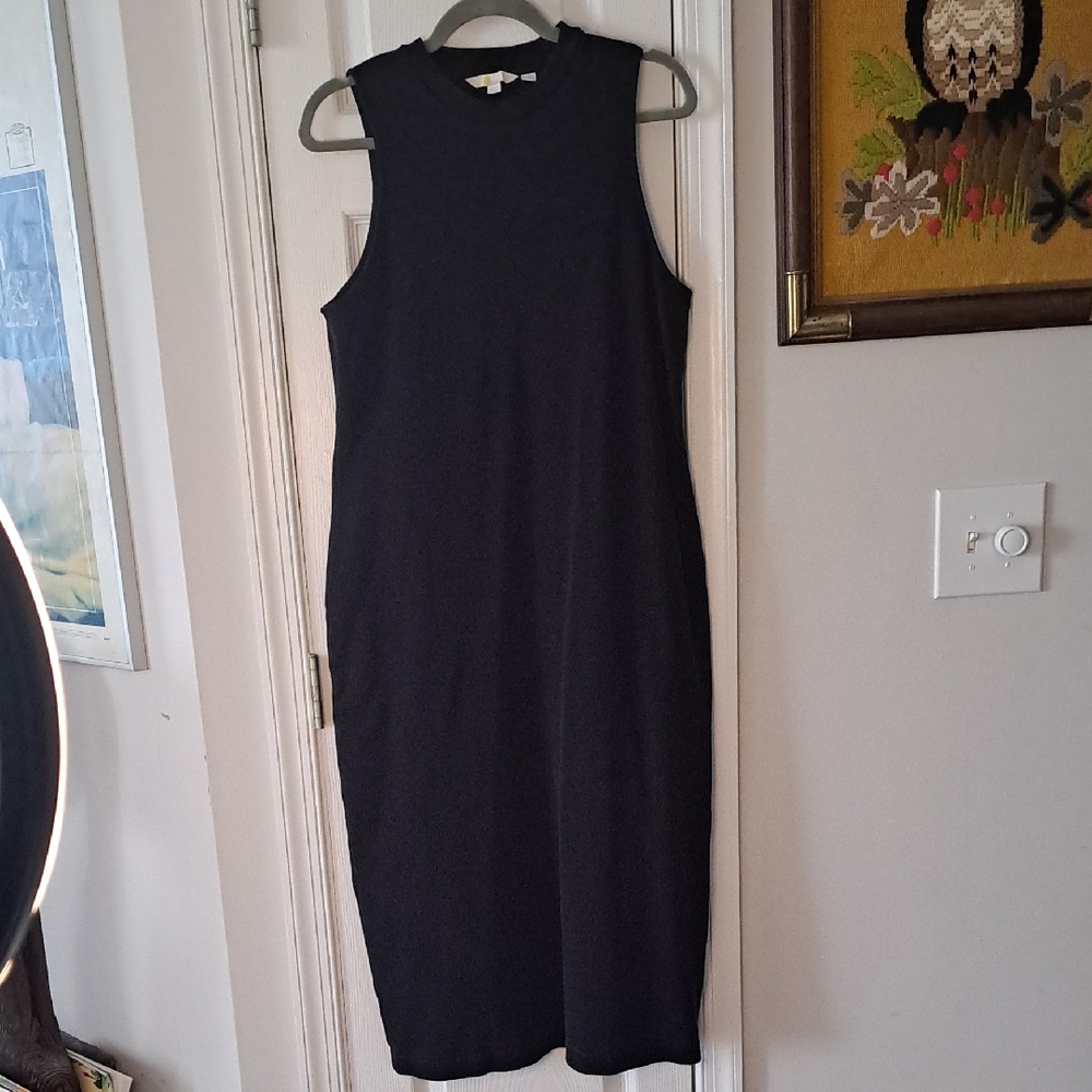 Boden Ribbed Black Sleeveless Dress